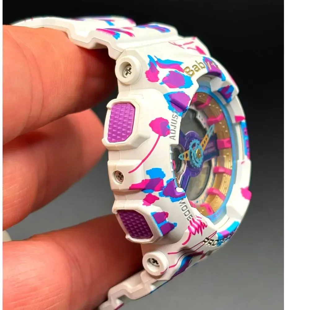 Casio Baby-G BA-110FL-7A Flower Leopard Analog Digital Watch NIBWT